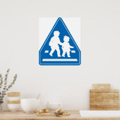 School Kinderkruising > Japans verkeersbord Poster (Keuken)