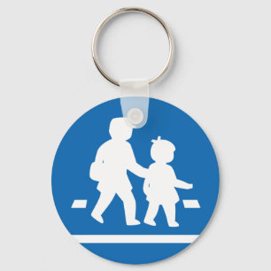 School Kinderkruising > Japans verkeersbord Sleutelhanger