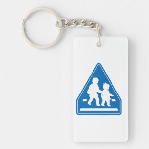 School Kinderkruising > Japans verkeersbord Sleutelhanger