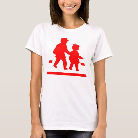 School Kinderkruising > Japans verkeersbord T-shirt (Voorkant)