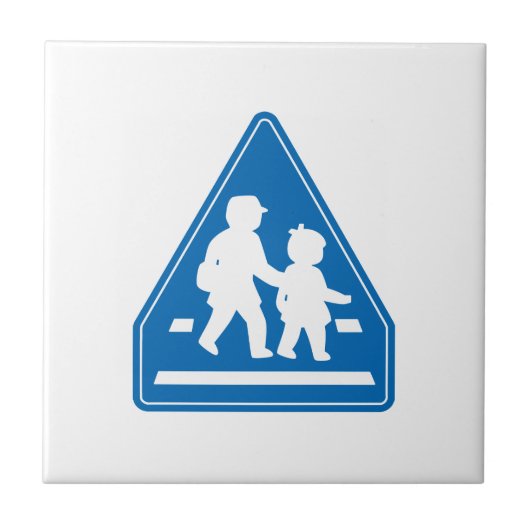 School Kinderkruising > Japans verkeersbord Tegeltje (Voorkant)