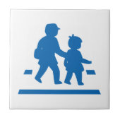 School Kinderkruising > Japans verkeersbord Tegeltje (Voorkant)