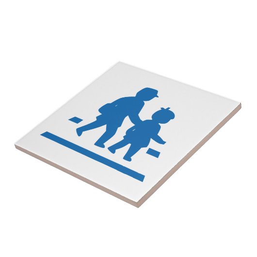 School Kinderkruising > Japans verkeersbord Tegeltje (Zijkant)