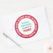 School Kinderopvang Allergie Alert Gepersonaliseer Ronde Sticker (Envelop)