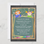 School klaslokaal cartoon kinder volwassen partij kaart (Voorkant)