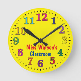 School klaslokaal klas leraar ronde klok