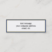 School Kleuren Goud & Blauw Foto Lijst Mini Visitekaartje (Achterkant)