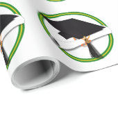School Kleuren Groen & Goud Afstudeerder Pet w/Dip Cadeaupapier (Rol Hoek)