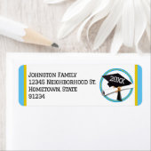 School Kleuren Lt Blauw en Goud Afstuderen Etiket (Insitu)