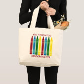 School kleurpotloden gepersonaliseerd grote tote bag (Voorkant (product))