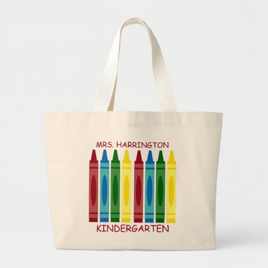 School kleurpotloden gepersonaliseerd grote tote bag (Voorkant)