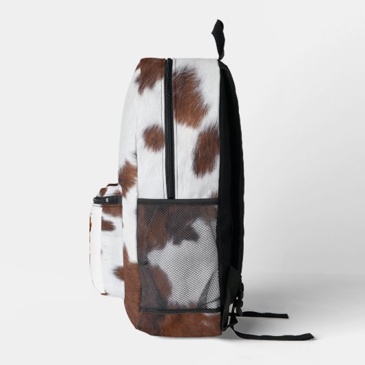 School Koe Bruin en Wit Koeienhuid Texturen Bedrukte Rugzak (Rechts)