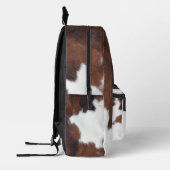 School Koe Bruin en Wit Koeienhuid Texturen Bedrukte Rugzak (Links)
