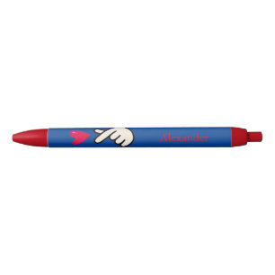 School Korean Kpop Blue Red Hand Heart Zwarte Inkt Pen