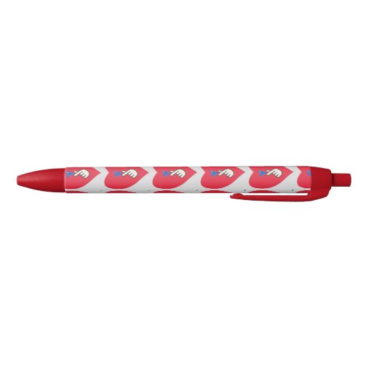 School Korean Kpop Pattern Red Blue Hand Heart Zwarte Inkt Pen (Bodem)