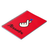 School Korean Kpop Red Blue Hand Heart Notitieboek (Linkerzijde)