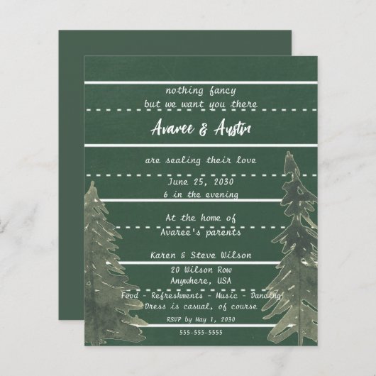 School krijtbord Casual bruiloft uitnodiging (Voorkant / Achterkant)