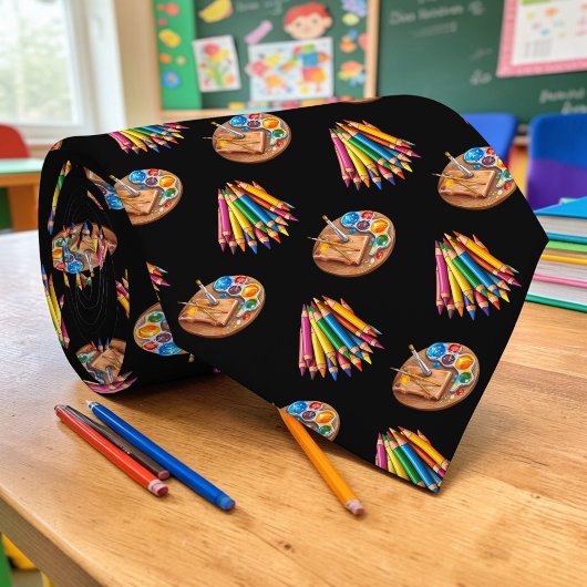 School Kunstleraar Patroon Necktie Tie Stropdas
