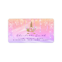 School Label Holograaf Unicorn Birthday