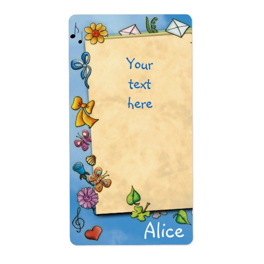 School Labels met uw notitie (Voorkant)