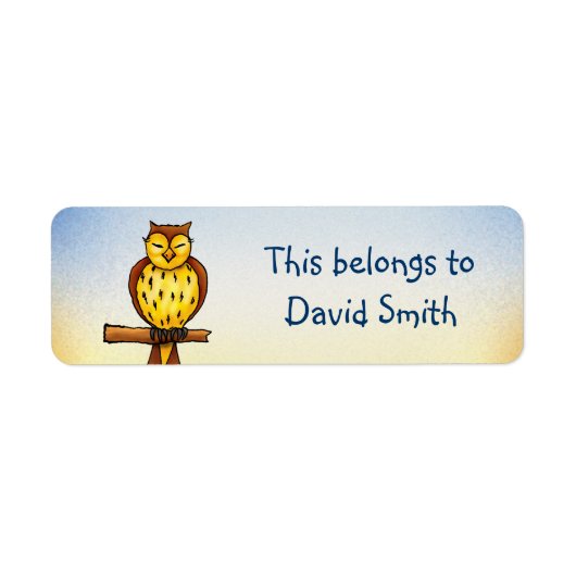 School Labels met wijze uil (Voorkant)