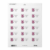 School Labels ( roze varken ) (Full Sheet)
