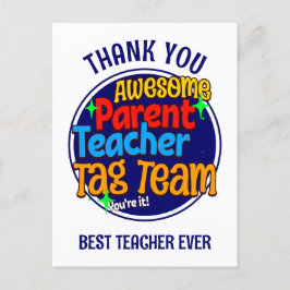 School Leerkracht Ouder TAG TEAM Briefkaart