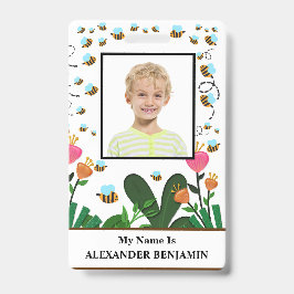 School Leerling Foto Jongen Meisje Kind ID Fun Maa Badge