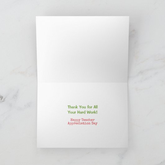 School leraar dank je | Apple Teaching Quote Kaart (Binnen)