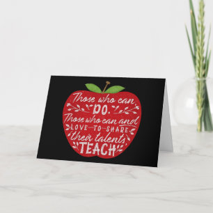 School leraar dank je Apple Teaching Quote Kaart