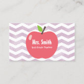School leraar Girly Chevron Stripes Big Apple Visitekaartje (Voorkant)