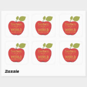School leraar gouden script citaat op rode appel vierkante sticker (Vel)