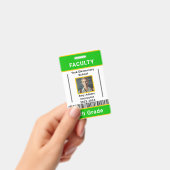 School Leraar ID Badge Sjabloon W / Barcode Groen (Handheld)