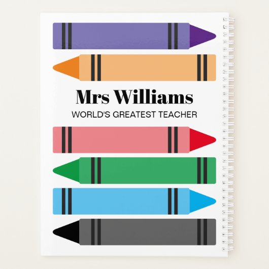 School leraar planner met kleurrijke krijt ontwerp (Achterkant)