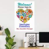 School/leraar Poster (Thuiskantoor)