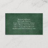 School Leraar Red Apple Chalkboard QR Code Visitekaartje (Achterkant)