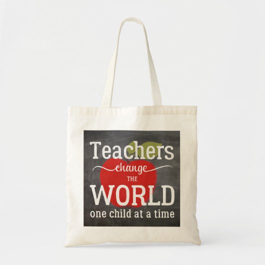 School leraar rode appel schoolbord script citaat tote bag (Voorkant)
