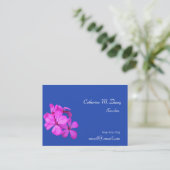 School leraar, roze bloemen visitekaartje (Staand voorkant)