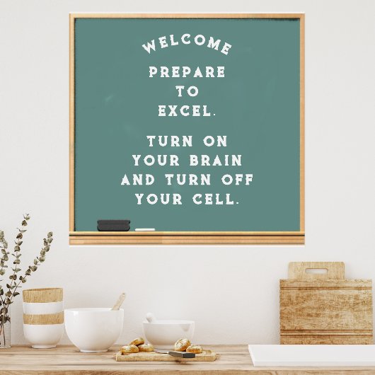 School leraar "Schakel mobiele telefoon uit" Poster (Keuken)