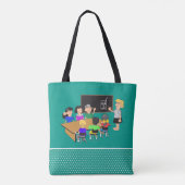 School Leraar Student Classroom Canvas tas (Achterkant)