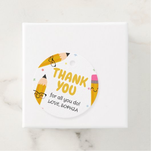 School Leraar Waardering Bedankt Ronde Bedankjes Labels (In situ)
