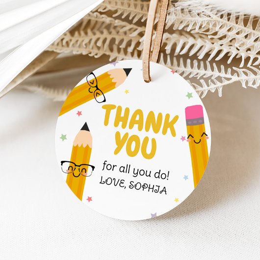 School Leraar Waardering Bedankt Ronde Bedankjes Labels