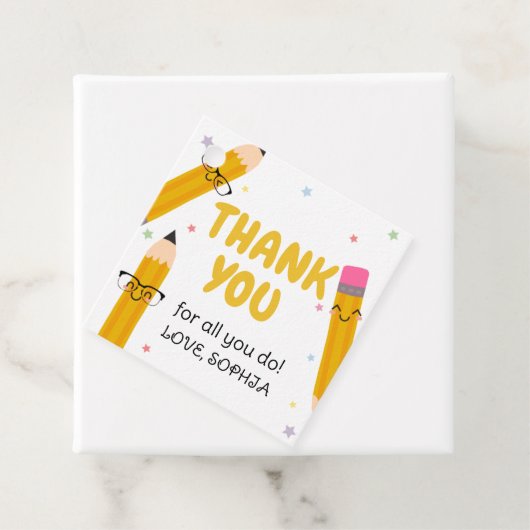 School Leraar Waardering Bedankt Square Bedankjes Labels (In situ)