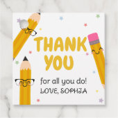 School Leraar Waardering Bedankt Square Bedankjes Labels (Voorkant)