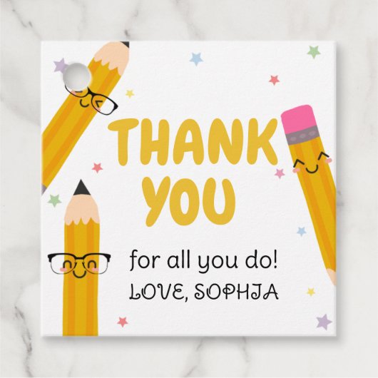 School Leraar Waardering Bedankt Square Bedankjes Labels (Voorkant)