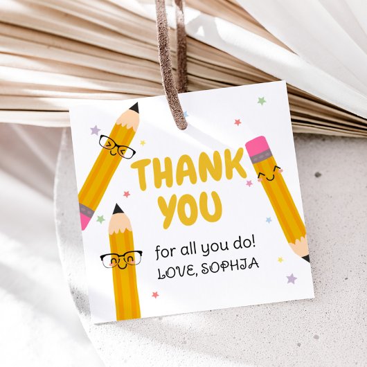 School Leraar Waardering Bedankt Square Bedankjes Labels