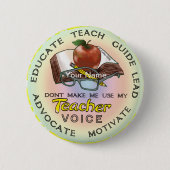School-leraarsstem Ronde Button 5,7 Cm (Voorkant)