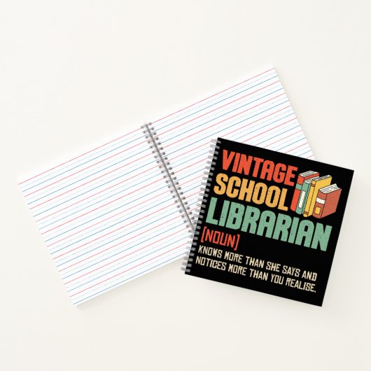 School Librarian Pronunciation Funny Notitieboek (Binnen)