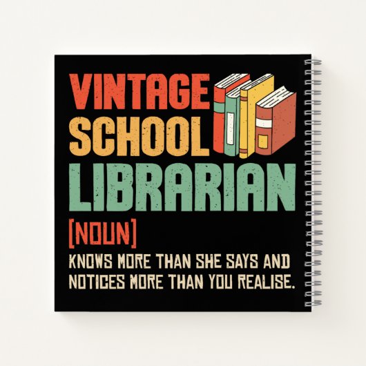 School Librarian Pronunciation Funny Notitieboek (Achterkant)