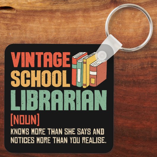 School Librarian Pronunciation Funny Sleutelhanger (Achterkant)